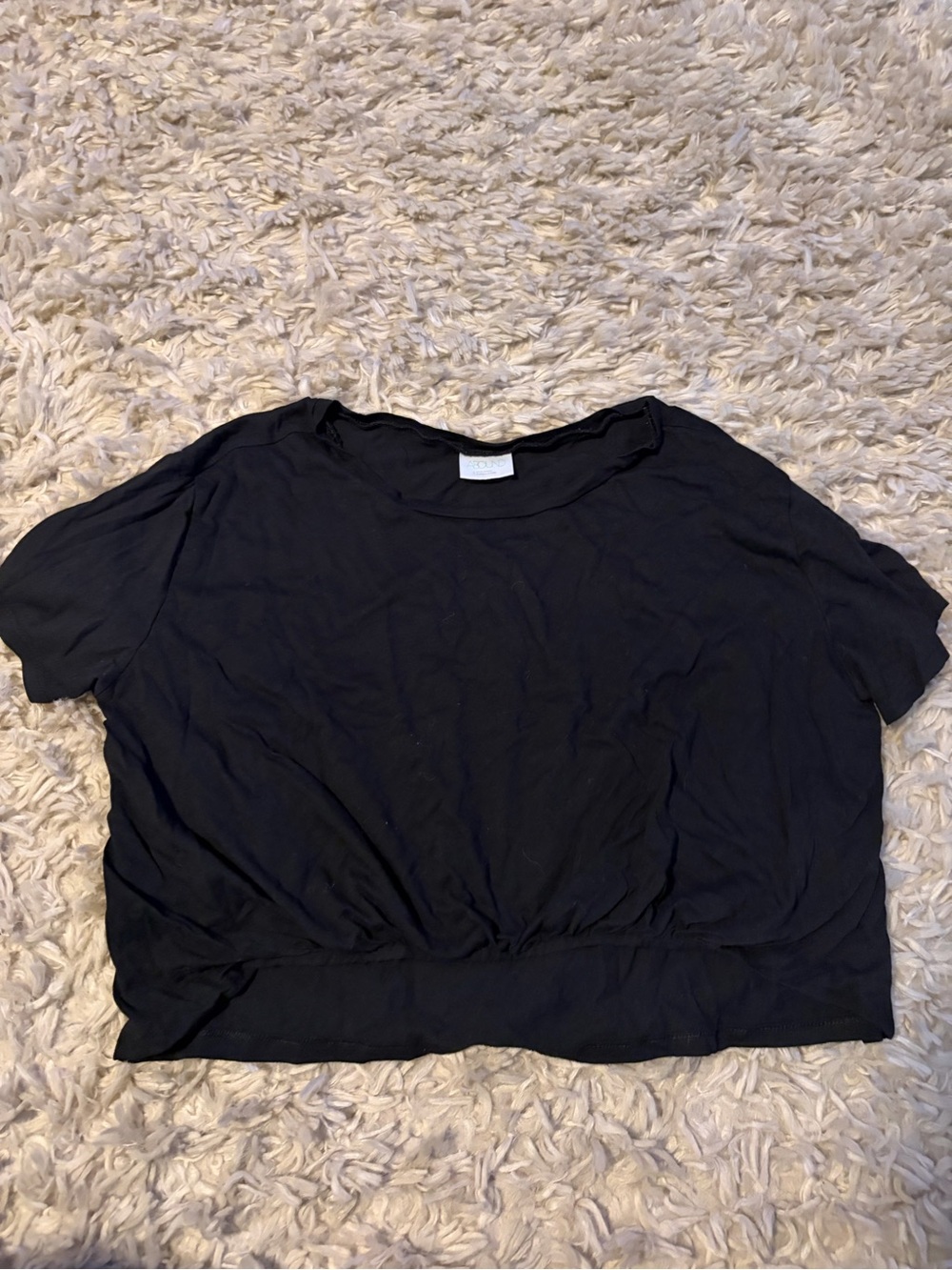 Abound Black Cropped Short Sleeve Tee